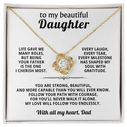 Gift for Daughter - You Make Me Smile, Happy & Proud - Necklace