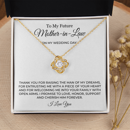 To My Future Mother-in-Law, a Special Necklace for Wedding Day