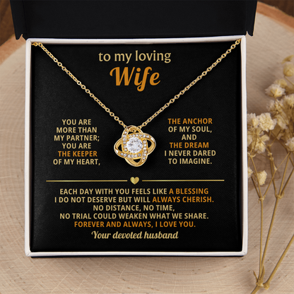 To My Loving Wife - You Are My Rock, My Soulmate, and My Everything - Necklace for Her