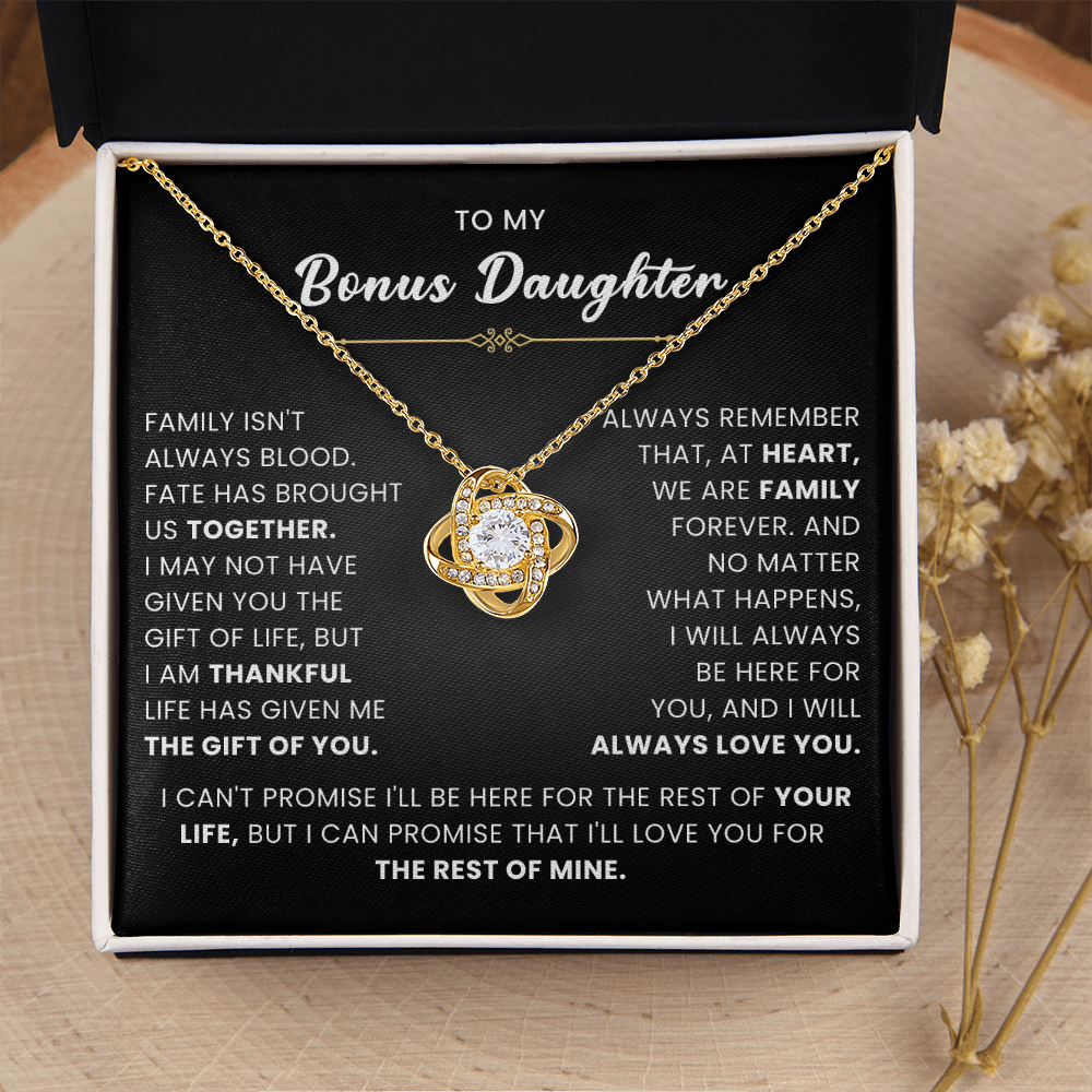 To My Wonderful Daughter-in-law - You Are My Bonus Daughter - Love Knot Necklace