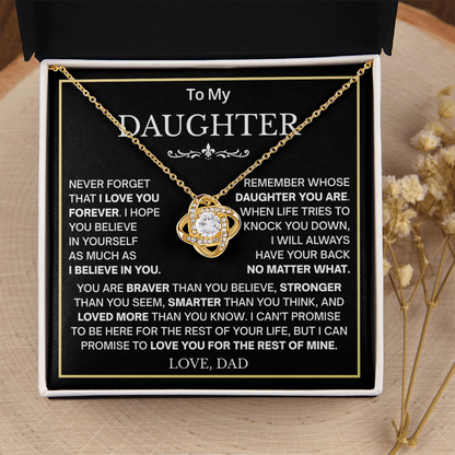 Beautiful Gift for Daughter From Dad Never Forget That I Love You Necklace