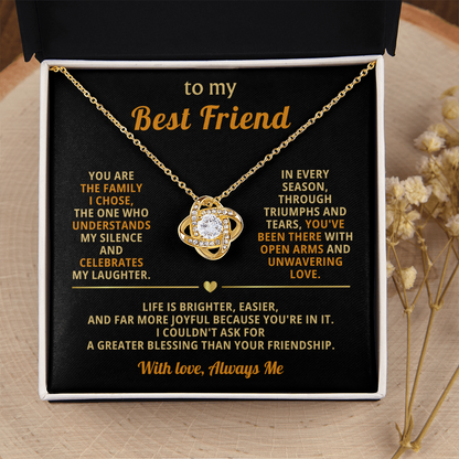 To My Best Friend - You Are Also My Sister - Love Knot Necklace