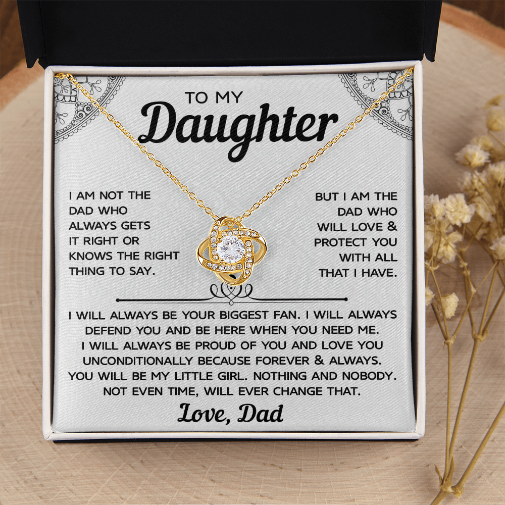 To My Daughter - Believe in Yourself - Love Knot Necklace