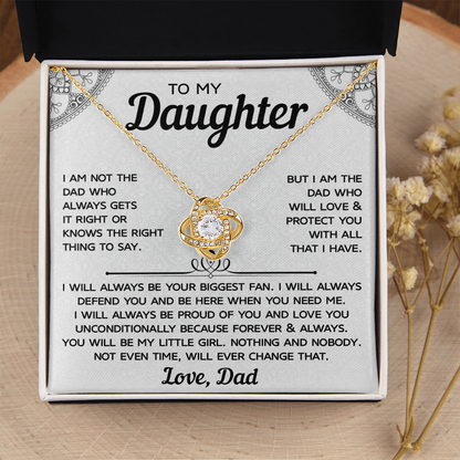 To My Daughter - Believe in Yourself - Love Knot Necklace