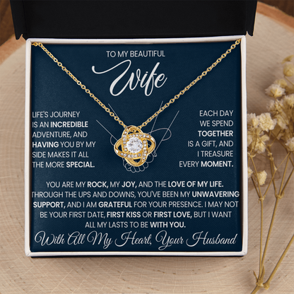 To My Wife - I Love You Forever & Always - Love Knot Necklace