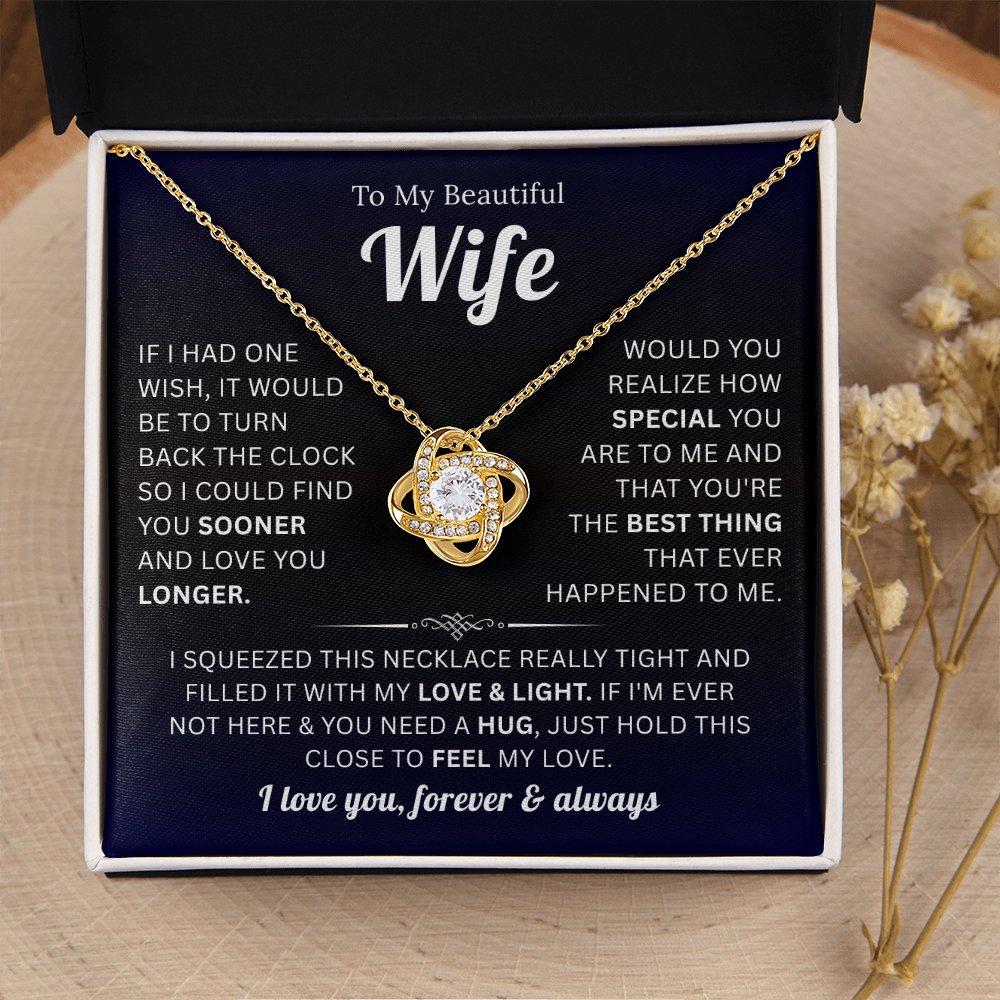 Love Knot Necklace for Women With Gift Box for Romantic, Valentine's Day Gifts