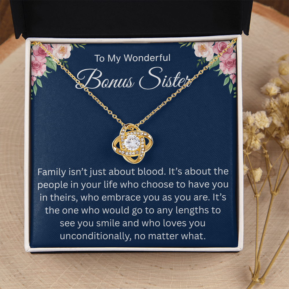 To My Wonderful Bonus Sister - I'm So Lucky to Have You in My Life - Necklace