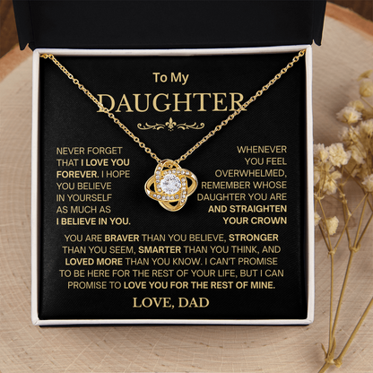 Valentines for Daughter From Dad, Daughter - Proud of You - Necklace