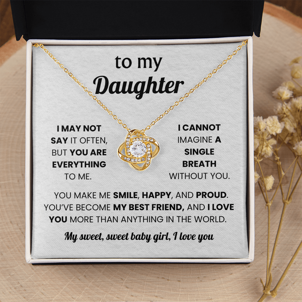 To My Daughter - Stainless Steel Necklace With Heartfelt Message Card & Gift Box