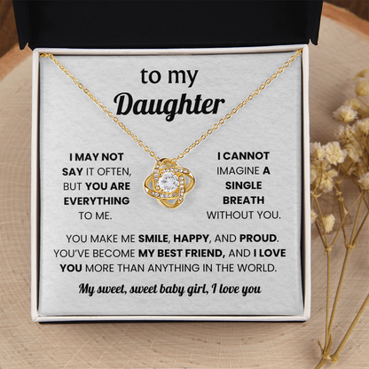 To My Daughter - Stainless Steel Necklace With Heartfelt Message Card & Gift Box