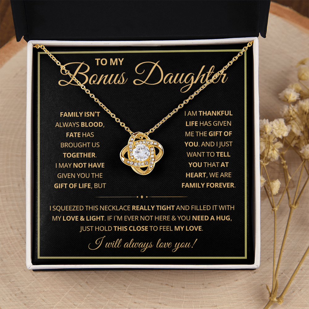 Bonus Daughter Necklace Gifts From Stepdad Stepmom With Heartfelt Message