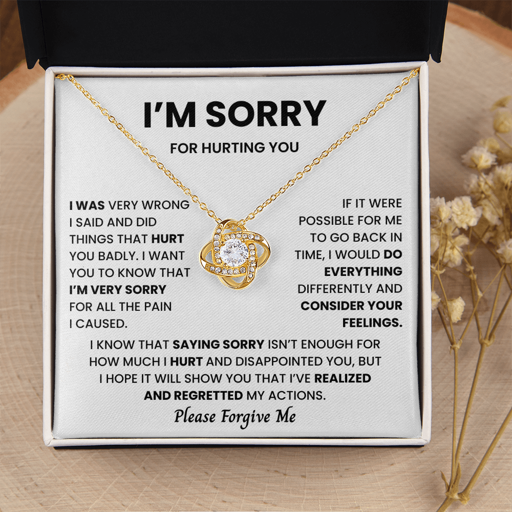I'm Sorry Necklace for Her Apology Gifts Mothers Day Jewelry for Wife, Birthday, Valentines