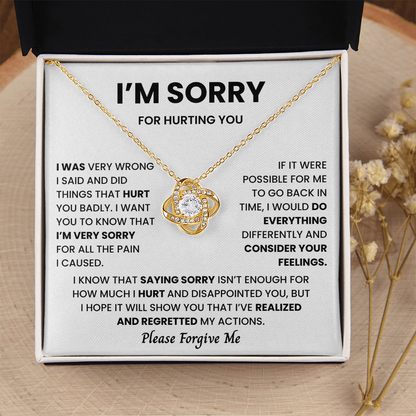I'm Sorry Necklace for Her Apology Gifts Mothers Day Jewelry for Wife, Birthday, Valentines