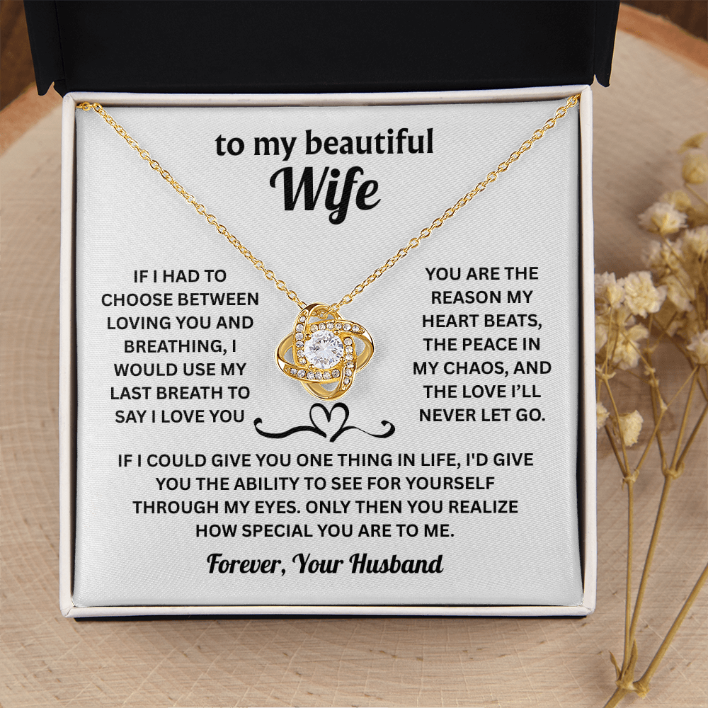 To My Beautiful Wife – Meaningful Gift Necklace with Heartfelt Message | Romantic Jewelry for Anniversary, Birthday & Christmas