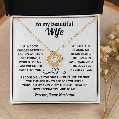 To My Beautiful Wife – Meaningful Gift Necklace with Heartfelt Message | Romantic Jewelry for Anniversary, Birthday & Christmas