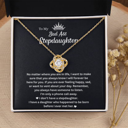 Bonus Daughter Gifts Bonus Daughter Necklace from Bonus Mom & Stepdad Love Knot Necklace