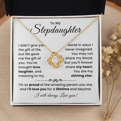 To My Stepdaughter - You Are My Shining Star - Love Knot Necklace