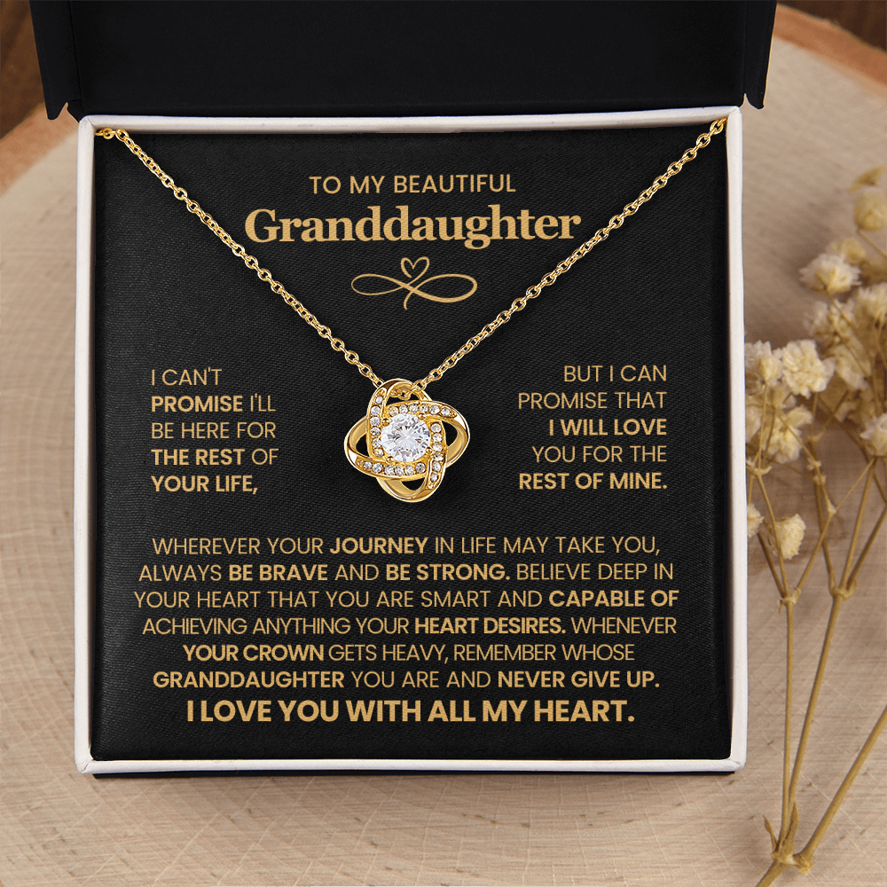 To My Beautiful Granddaughter - I Am Proud of You - Love Knot Necklace