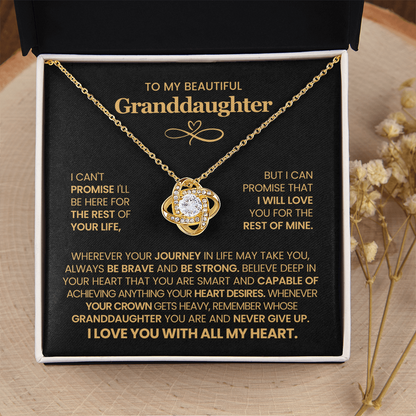 To My Beautiful Granddaughter - I Am Proud of You - Love Knot Necklace