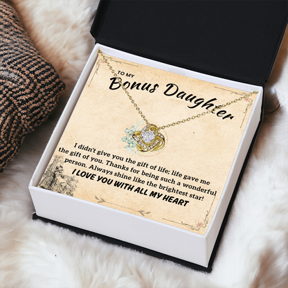 To My Bonus Daughter Necklace | Stepdaughter Gift from Parents