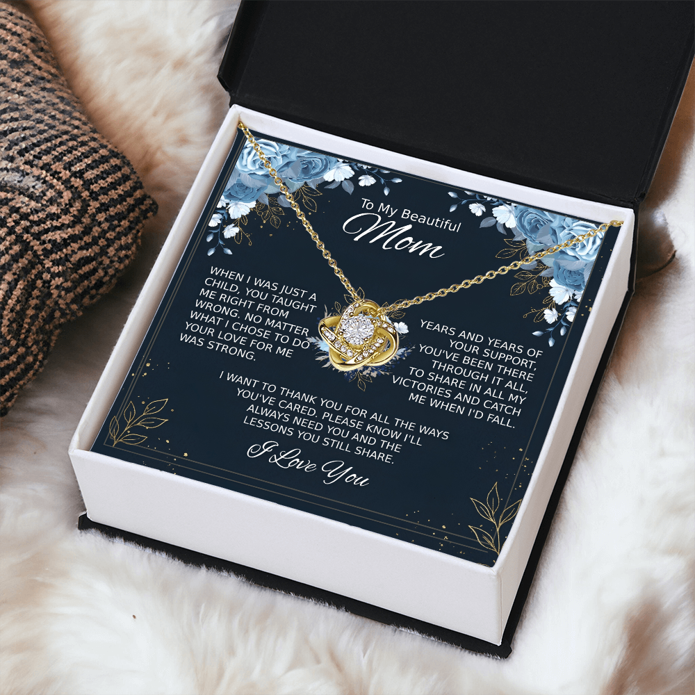 Mom Necklace for Women With Heartfelt Message & Gift Box