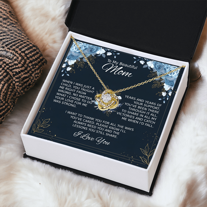 Mom Necklace for Women With Heartfelt Message & Gift Box