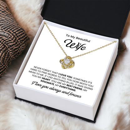 To My Wonderful Wife –  My Every Tomorrow is Beautiful Because of You - Necklace