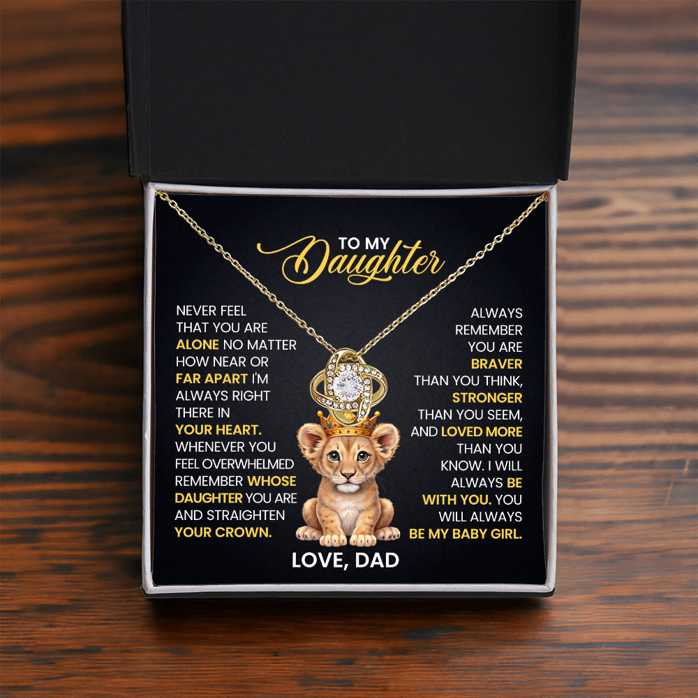 To My  Daughter - I Am Proud to Be Your Father - Love Knot Necklace