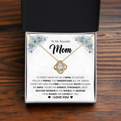 To My Beautiful Mom Necklace, Gift for Mom From Daughter or Son