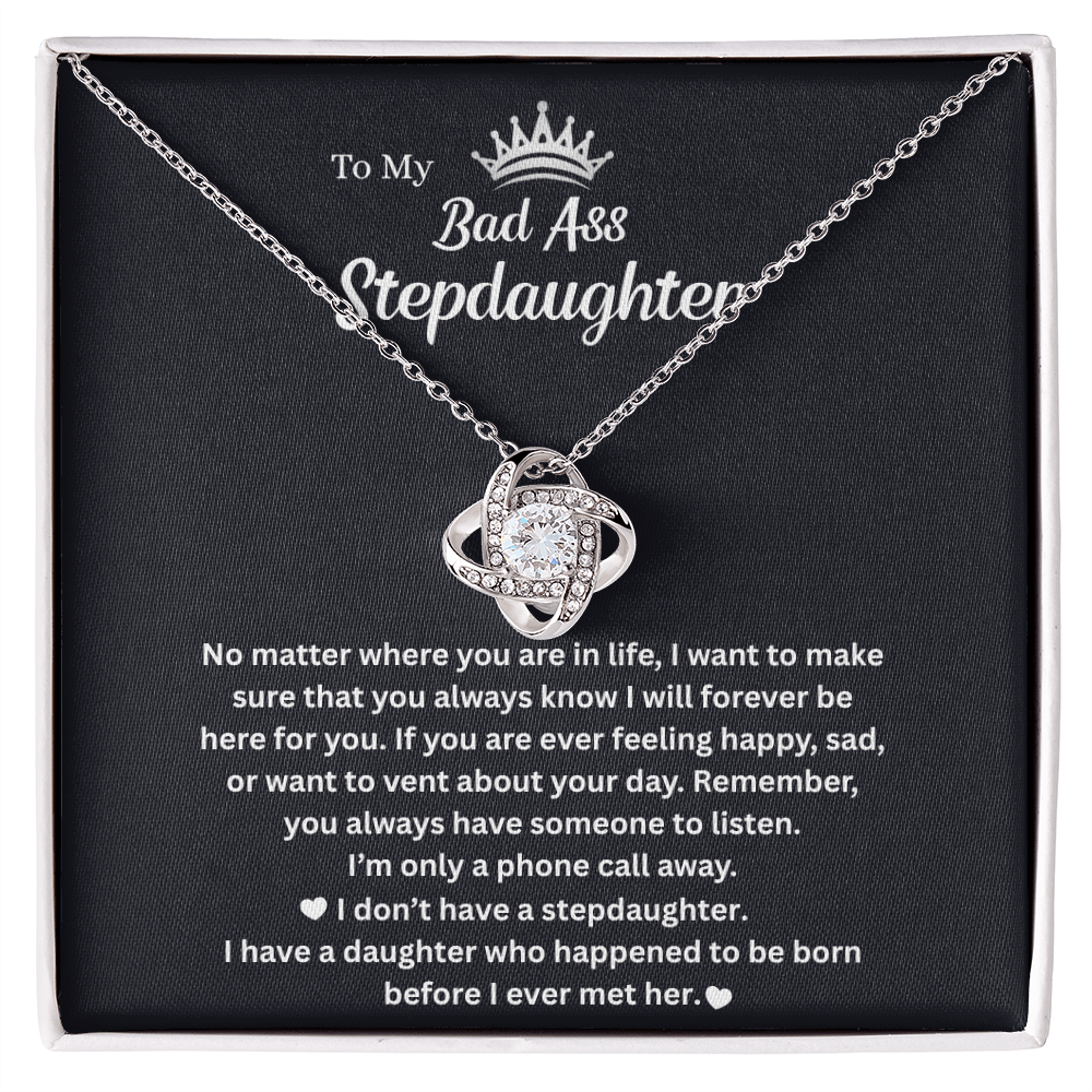 Bonus Daughter Gifts Bonus Daughter Necklace from Bonus Mom & Stepdad Love Knot Necklace