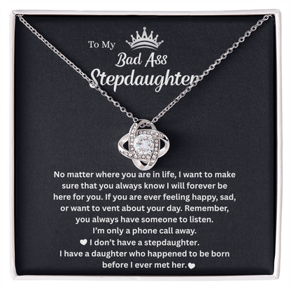 Bonus Daughter Gifts Bonus Daughter Necklace from Bonus Mom & Stepdad Love Knot Necklace