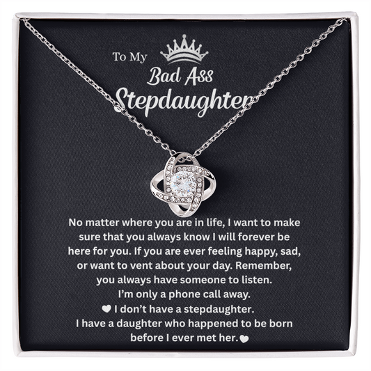 Bonus Daughter Gifts Bonus Daughter Necklace from Bonus Mom & Stepdad Love Knot Necklace