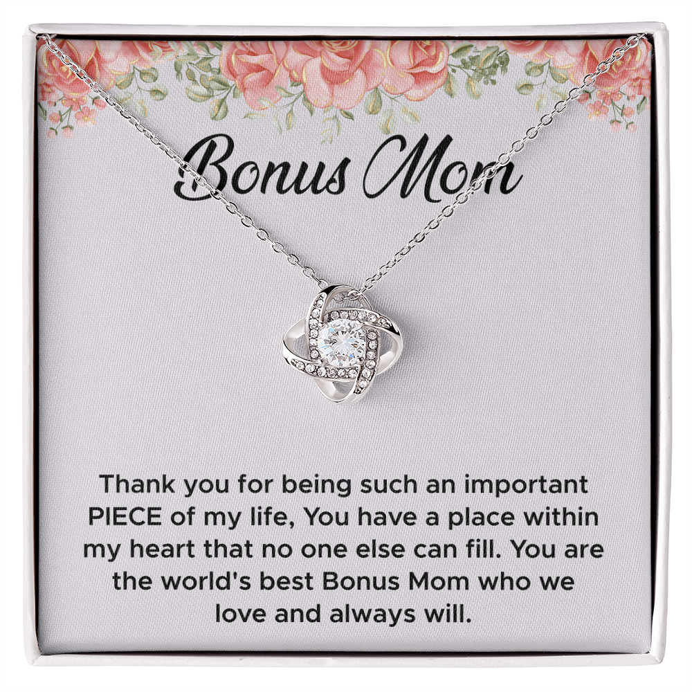 Bonus Mom - Thank You for Walking Beside Me - Love Knot Necklace