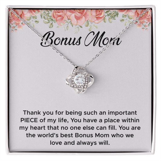 Bonus Mom - Thank You for Walking Beside Me - Love Knot Necklace