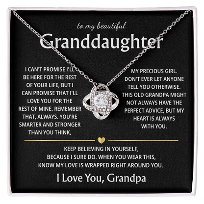 To My Granddaughter Necklace – Heartfelt Gift from Grandpa