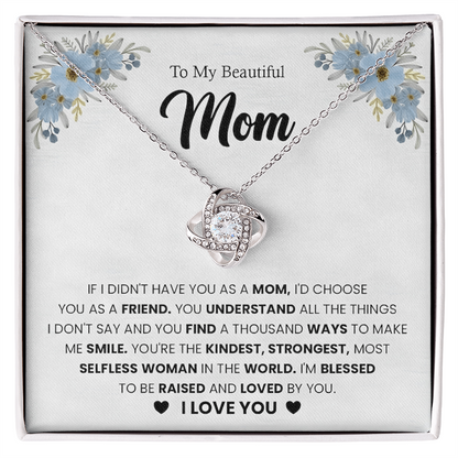 To My Beautiful Mom Necklace, Gift for Mom From Daughter or Son