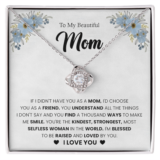 To My Beautiful Mom Necklace, Gift for Mom From Daughter or Son
