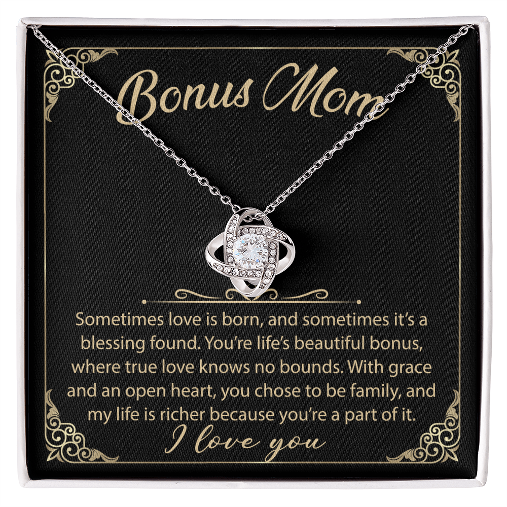 To My Bonus Mom - Your Little Boy - Love Knot Necklace