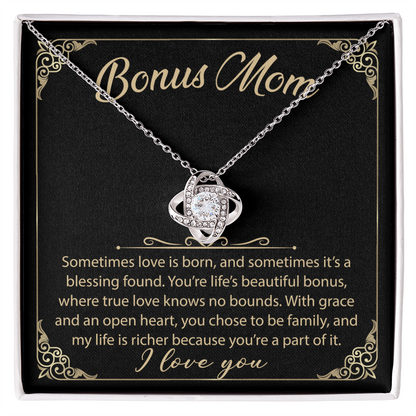 To My Bonus Mom - Your Little Boy - Love Knot Necklace