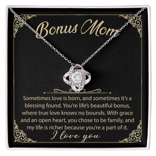 To My Bonus Mom - Your Little Boy - Love Knot Necklace