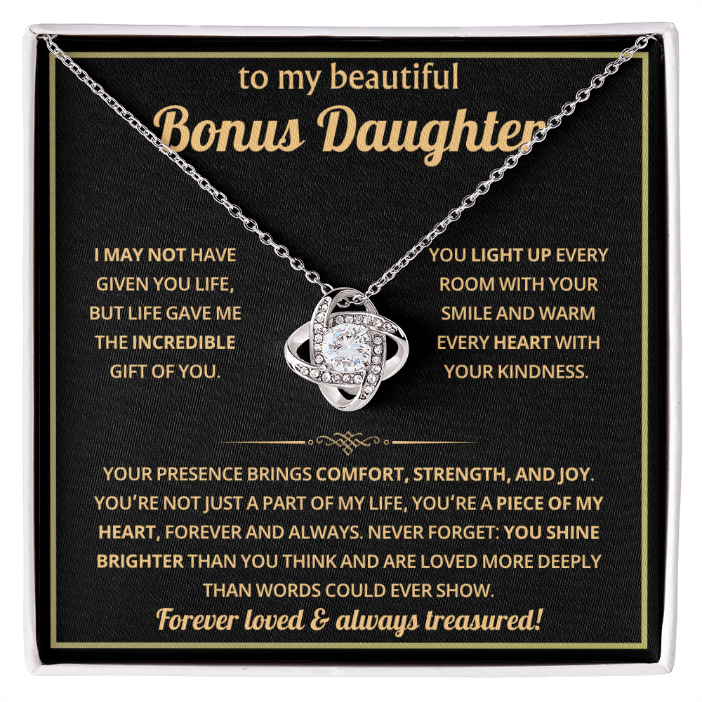 To My Bonus Daughter Necklace - Gifts From Mom or Dad