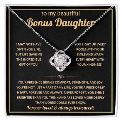 To My Bonus Daughter Necklace - Gifts From Mom or Dad