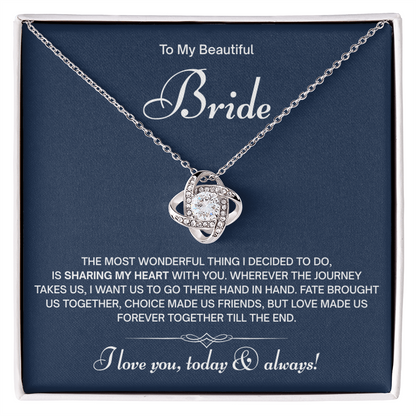 To My Beautiful Bride Necklace – On Our Wedding Day