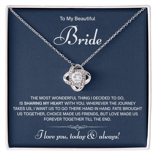 To My Beautiful Bride Necklace – On Our Wedding Day