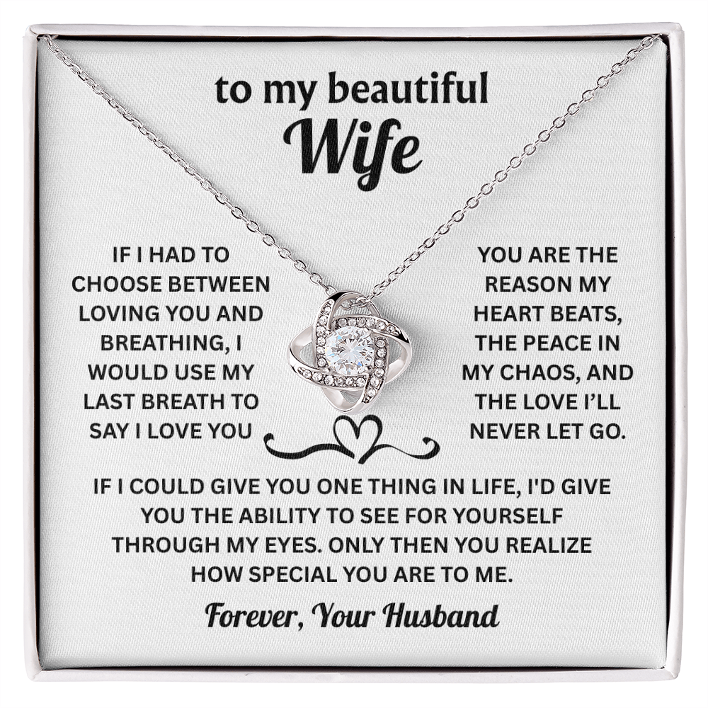 To My Beautiful Wife – Meaningful Gift Necklace with Heartfelt Message | Romantic Jewelry for Anniversary, Birthday & Christmas