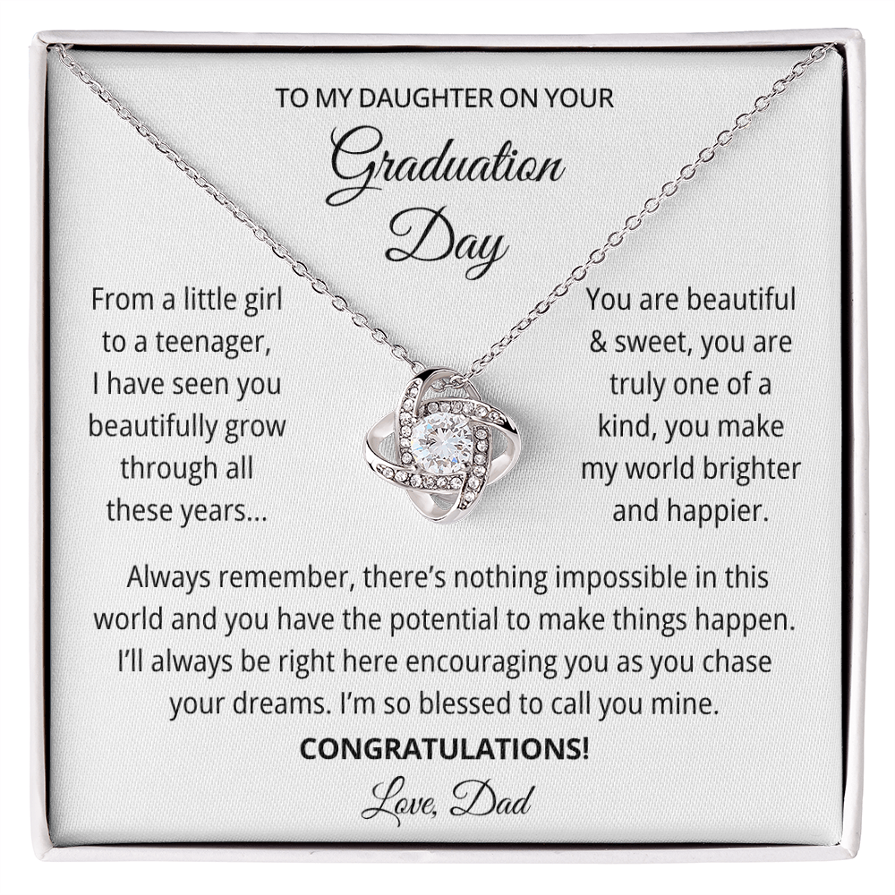 To My Daughter Graduation Gift Necklace From Dad