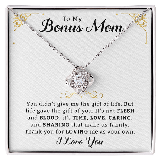 To My Bonus Mom Necklace – Meaningful Gift from Daughter or Son