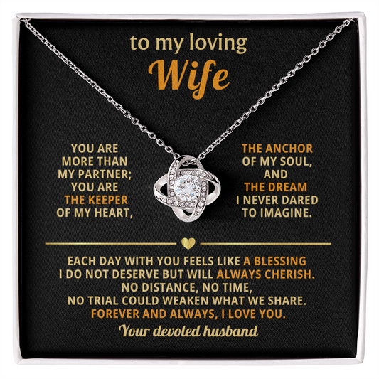 To My Loving Wife - You Are My Rock, My Soulmate, and My Everything - Necklace for Her