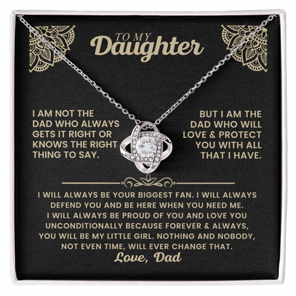 To My Daughter - Believe in Yourself - Love Knot Necklace for You