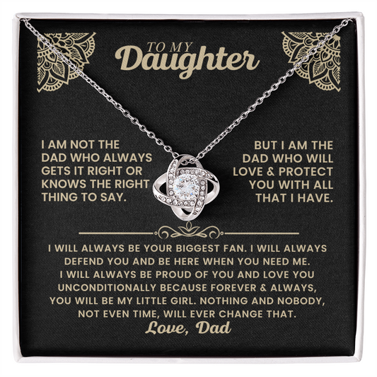 To My Daughter - Believe in Yourself - Love Knot Necklace for You